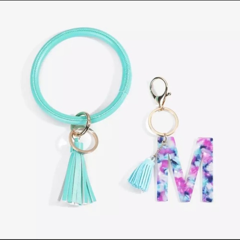 New Turquoise M Key Ring Bracelet